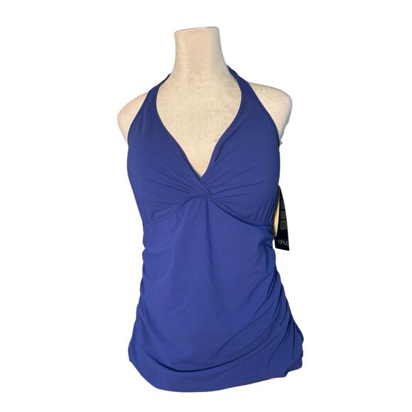 Profile by Gottex Women's Twist Front Halter V-Neck Tankini Top Swim Size 16 - Picture 1 of 8